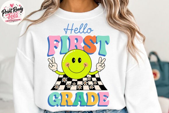 Bringing Joy to the Classroom with the Hello First Grade Cute Smiley Face PNG