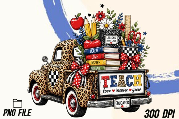 Custom Teacher PNG School Truck: The Ultimate Design Asset for Back-to-School Creations