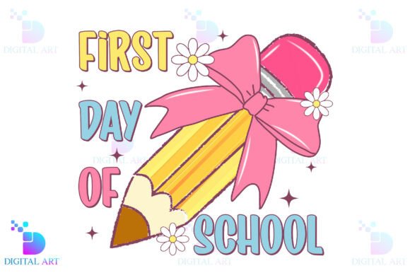 First Day of School Pencil Bow PNG