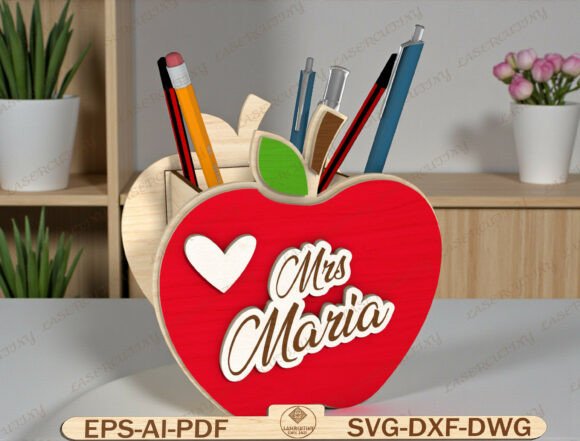 Personalized Apple Pencil Holder SVG