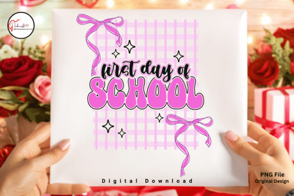 Pink Coquette Bow First Day of School