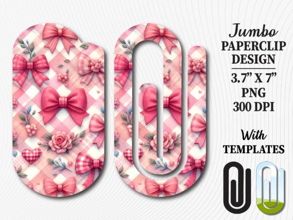 Pink Gingham Floral Jumbo Paperclip: A Creative Upgrade for Everyday Organization