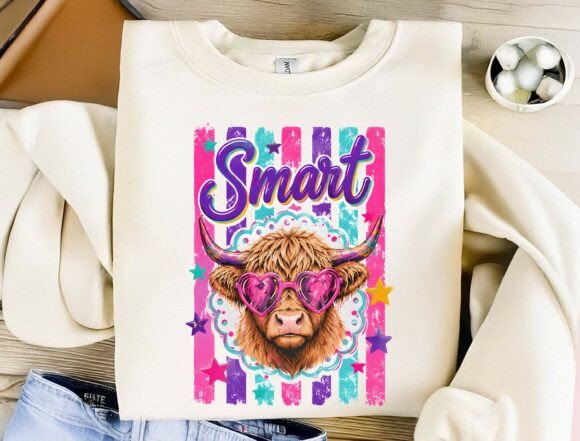 Smart Highland Cow PNG: The Ultimate Fusion of Rustic Charm and Retro Style